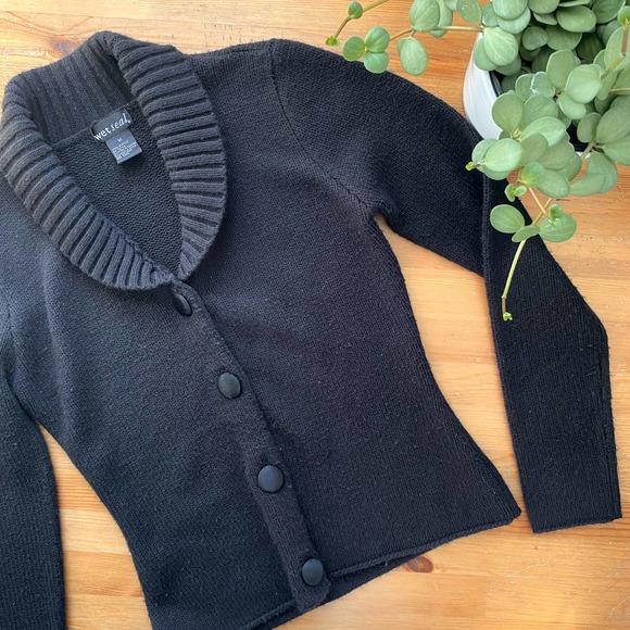 WET SEAL Black button cardigan Size M - Picture 1 of 9